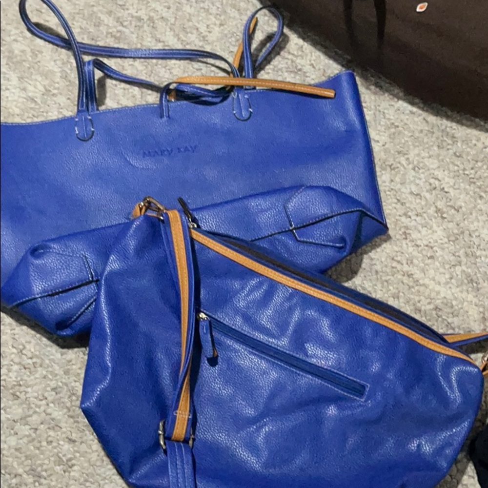 2 Blue Bags. 1 shoulder bag. 1 handbag